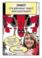 Deadpool sarcastic birthday card